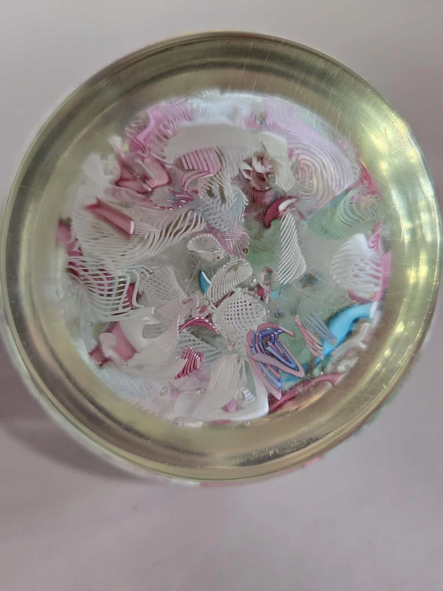 Vintage Murano Fratelli Toso Millefiori Glass Paperweight