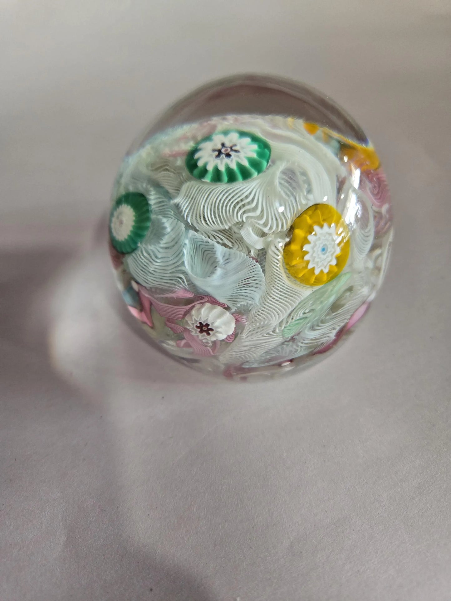 Vintage Murano Fratelli Toso Millefiori Glass Paperweight