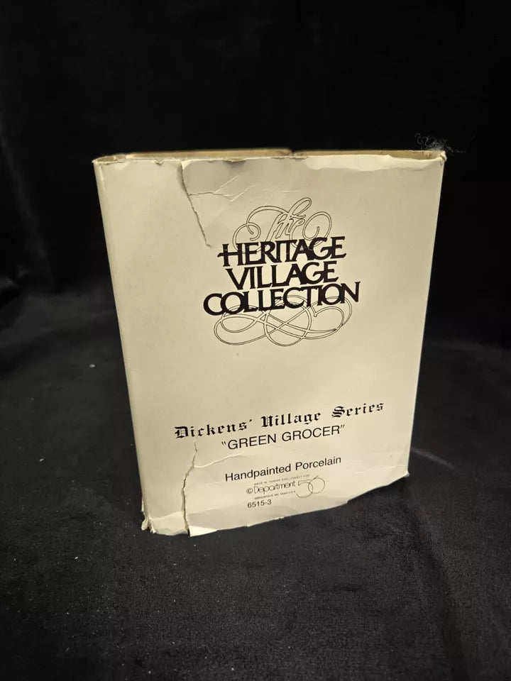 Dept 56 Dickens Village GREEN GROCER 1984 RETIRED No: 6515-3 w/bulb & cord