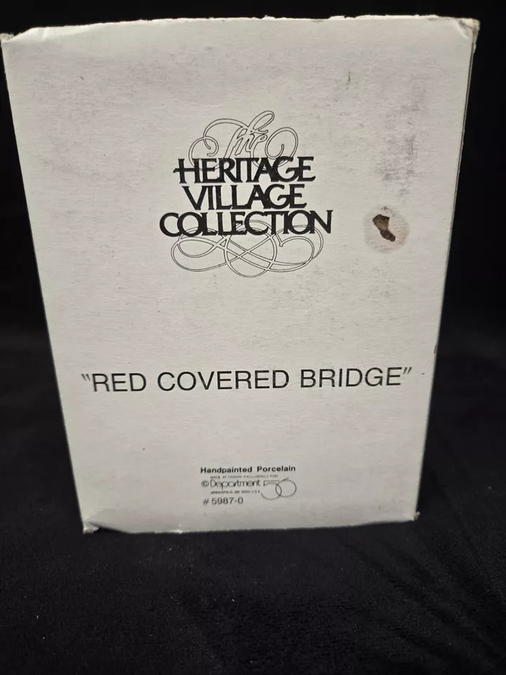 DEPT 56 HERITAGE VILLAGE COLLECTION RED COVERED BRIDGE #5987-0