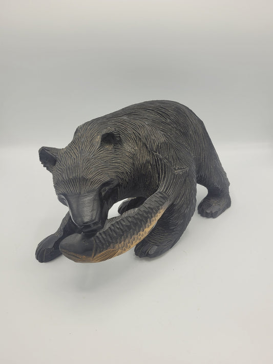 Japanese Ainu Ceremonial Hand Carved Wood Bear