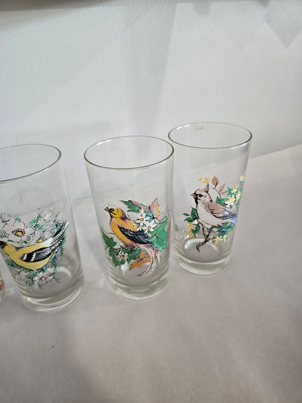 Set of 4 Bird Vintage Glasses