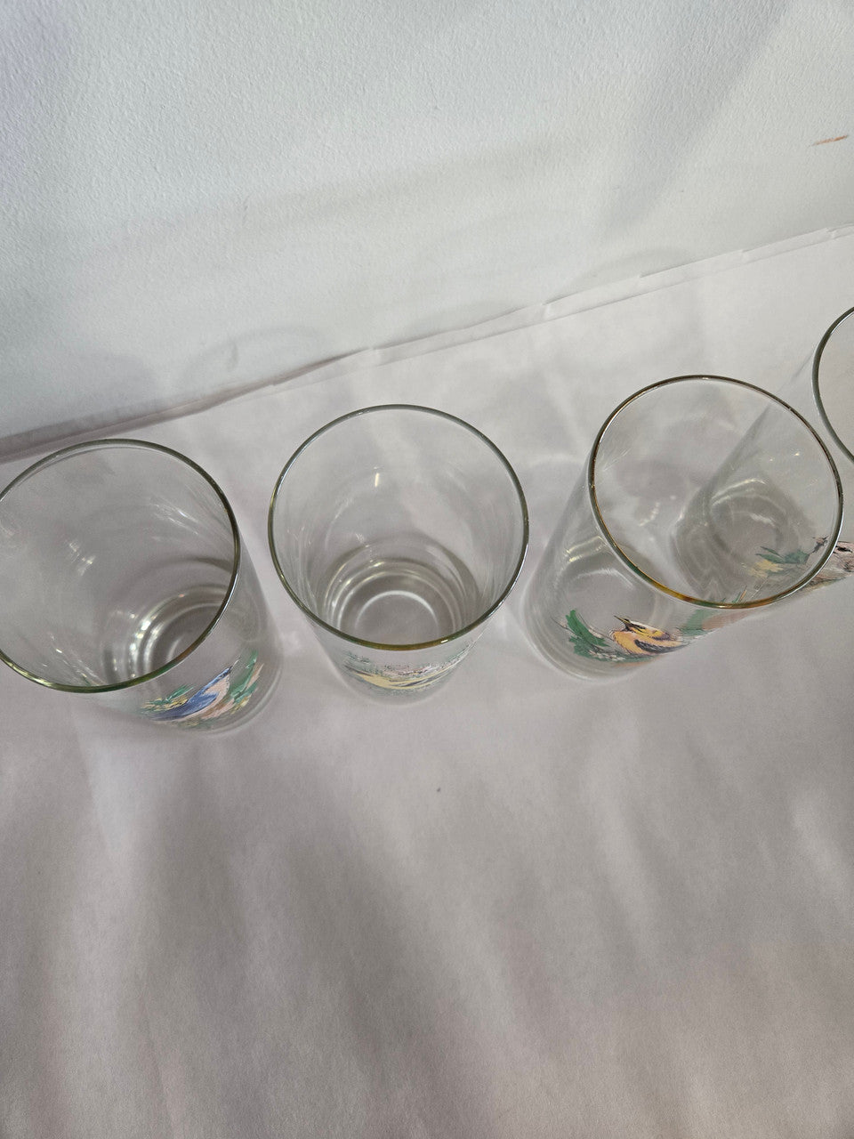 Set of 4 Bird Vintage Glasses