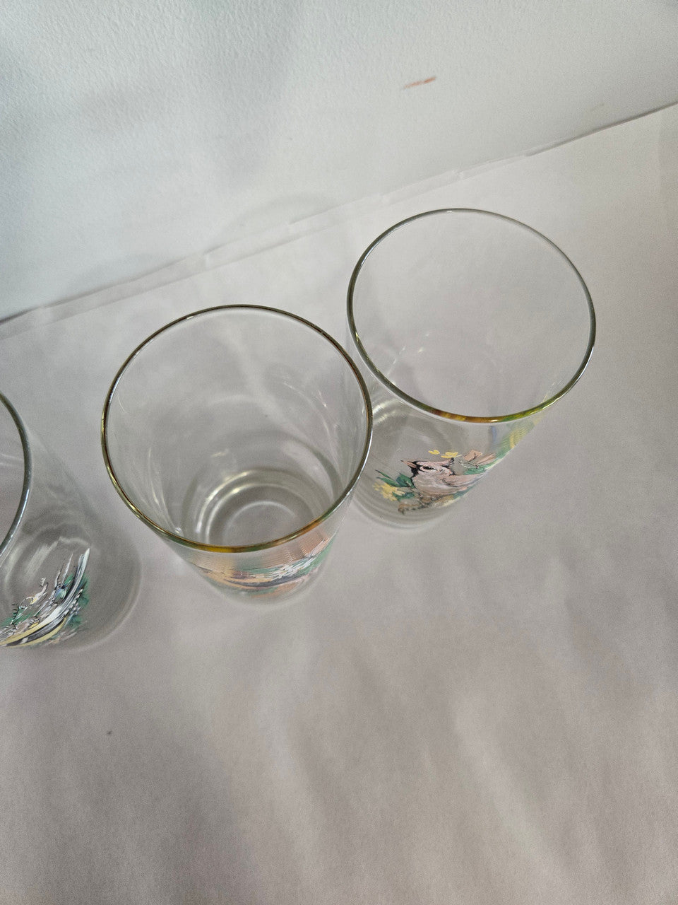 Set of 4 Bird Vintage Glasses