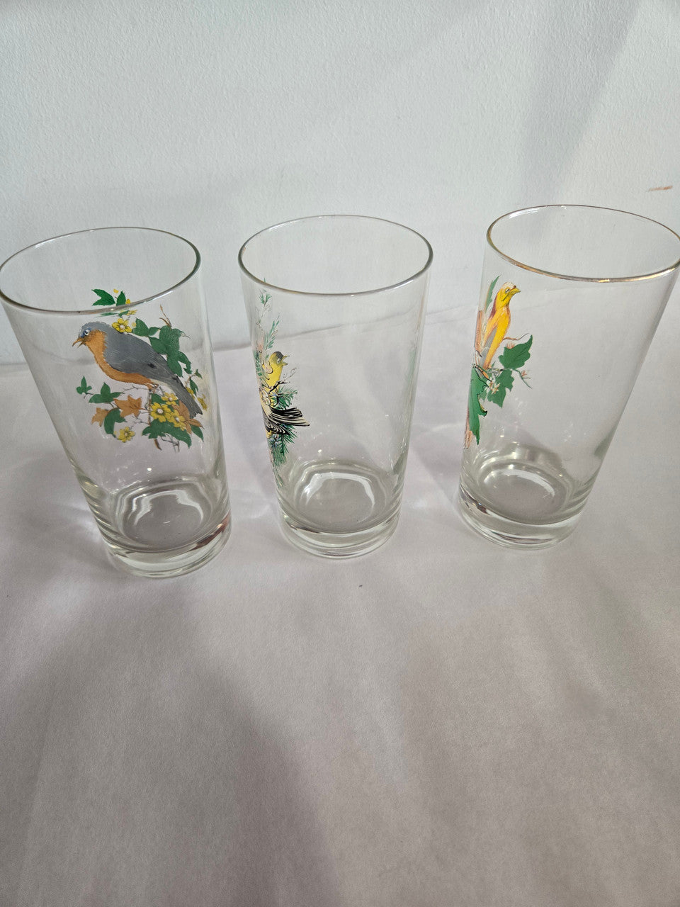 Set of 4 Bird Vintage Glasses