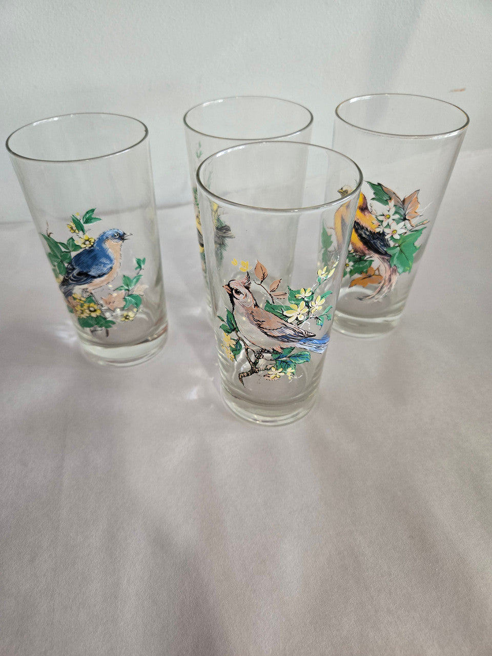 Set of 4 Bird Vintage Glasses