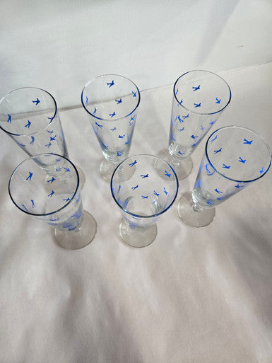 Vintage Airplane Glassware set of 6