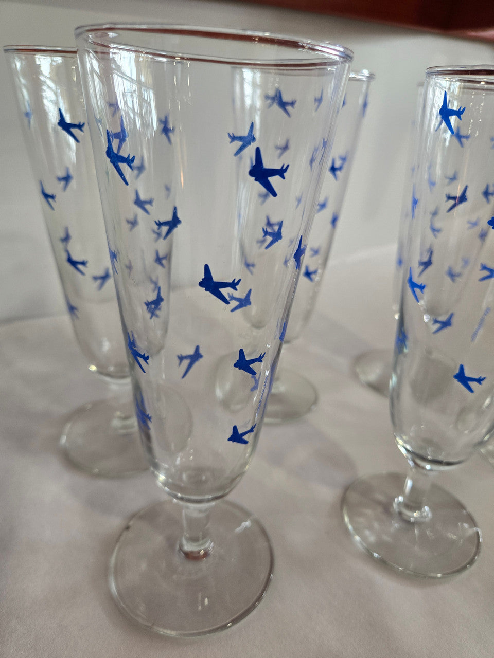 Vintage Airplane Glassware set of 6