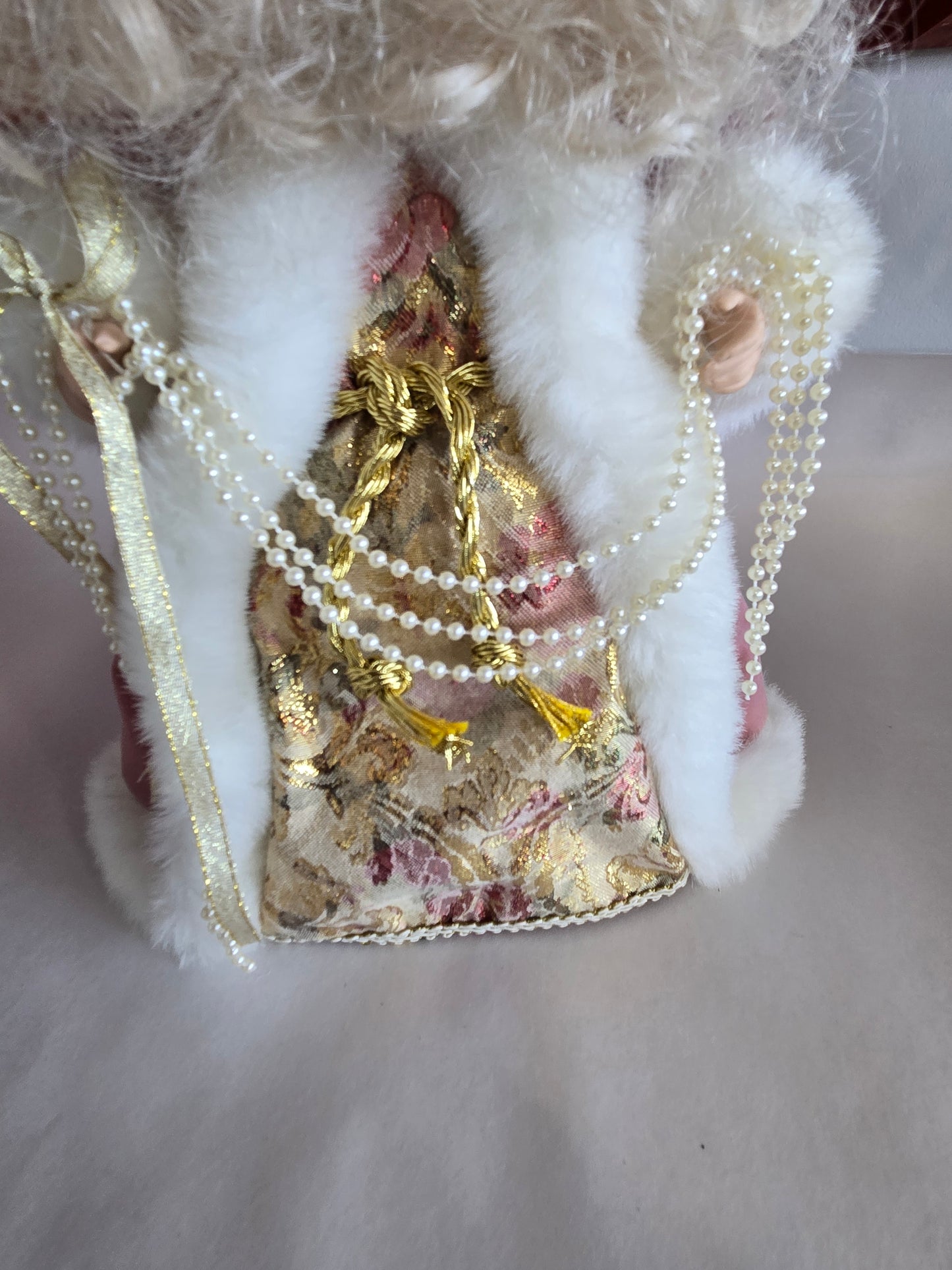 Pink Brocade Santa tree topper