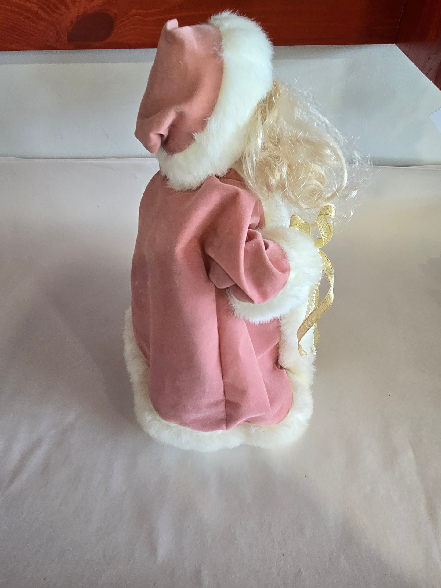 Pink Brocade Santa tree topper