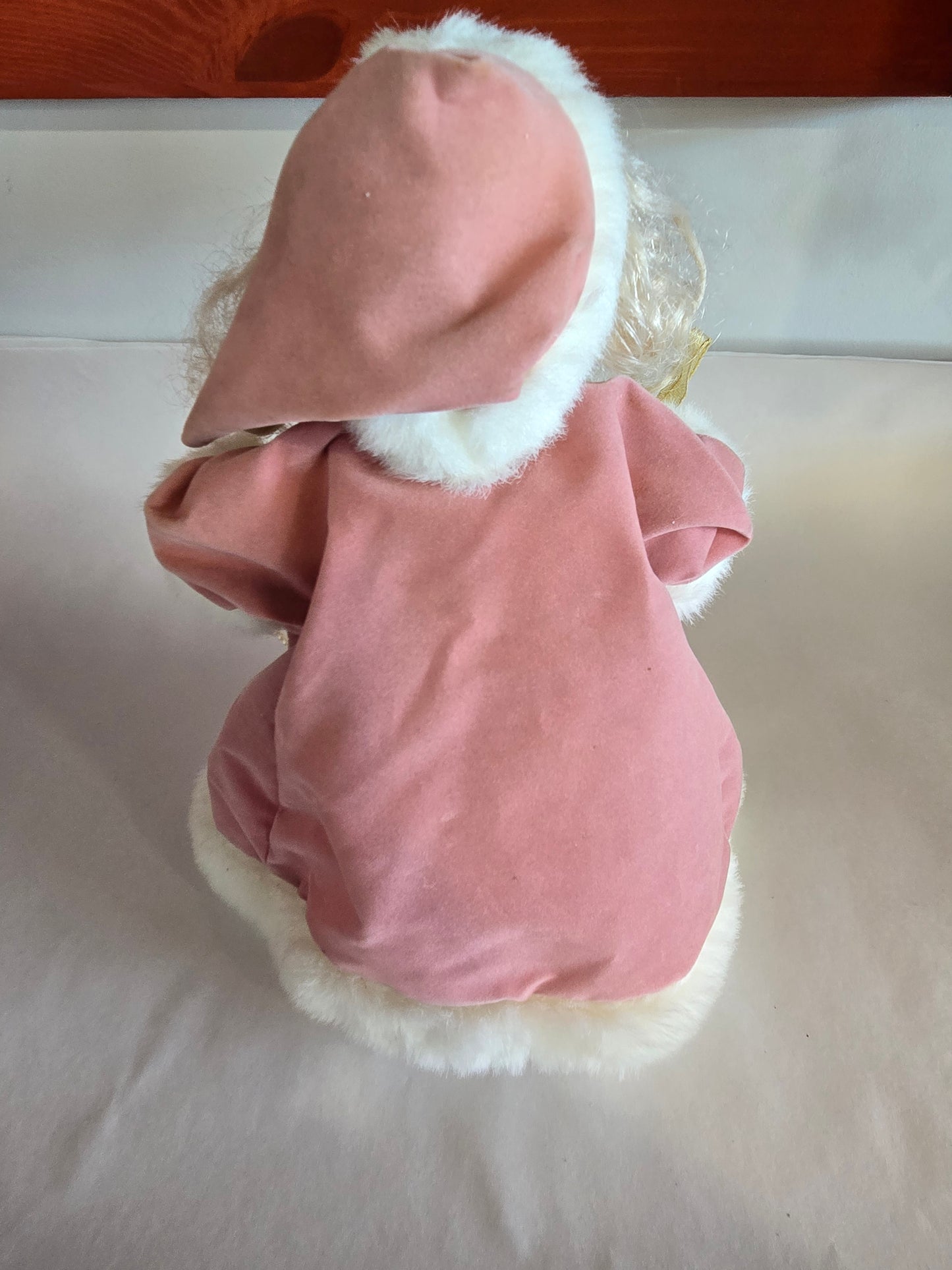Pink Brocade Santa tree topper