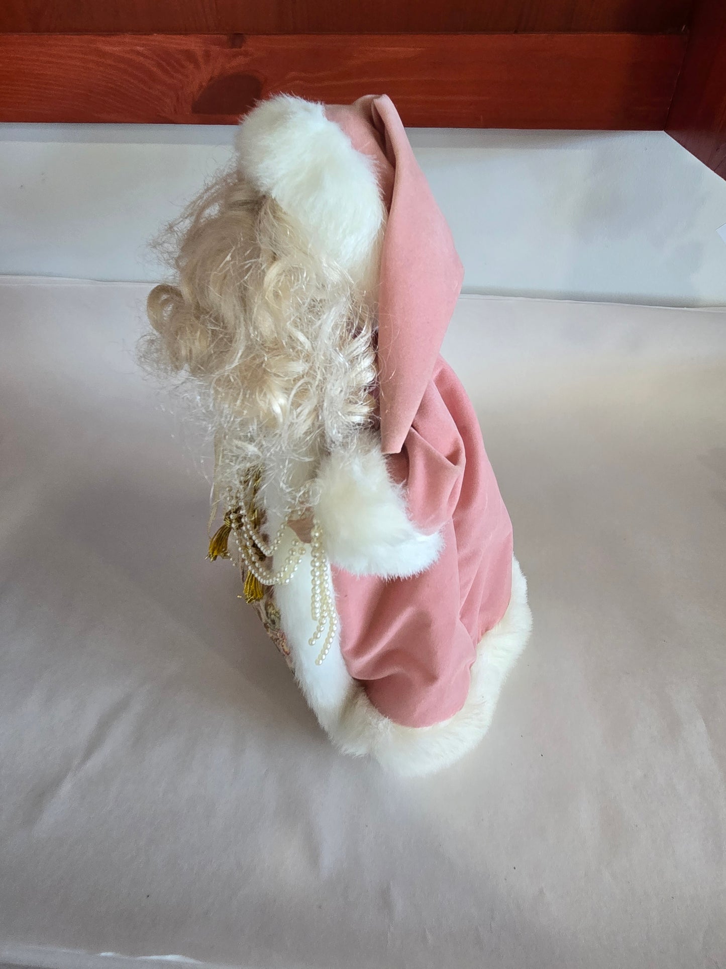 Pink Brocade Santa tree topper