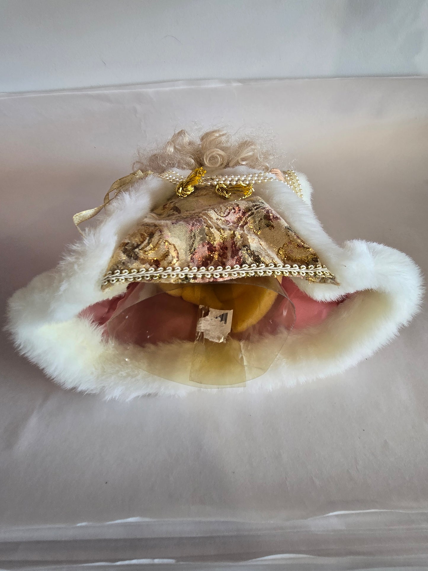 Pink Brocade Santa tree topper