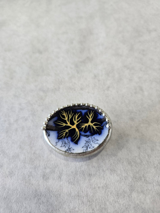 Vintage Enamel Painted Brooch/Pendant