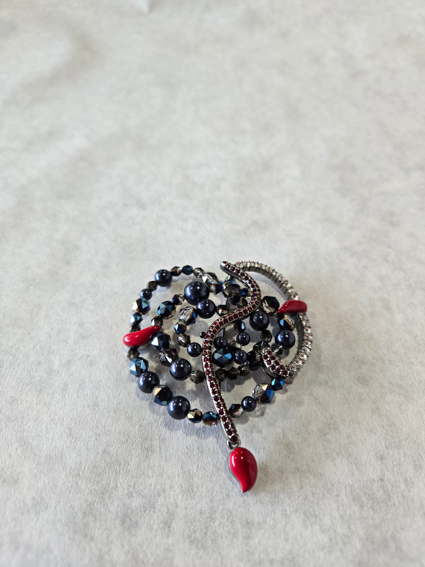 Swarovski Gun Metal Multi-Tone Bead & Crystal Brooch