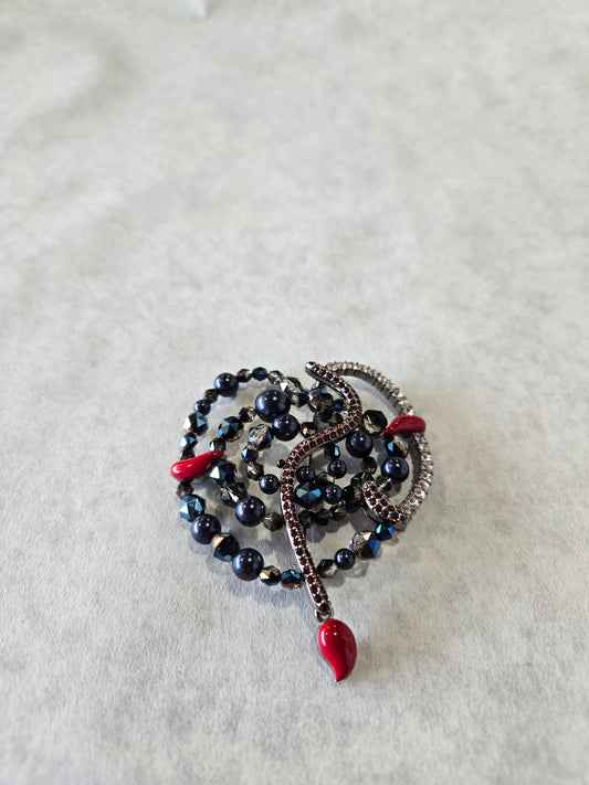 Swarovski Gun Metal Multi-Tone Bead & Crystal Brooch