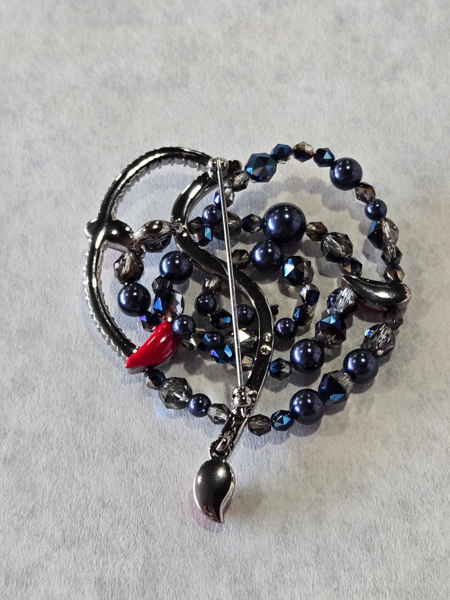 Swarovski Gun Metal Multi-Tone Bead & Crystal Brooch