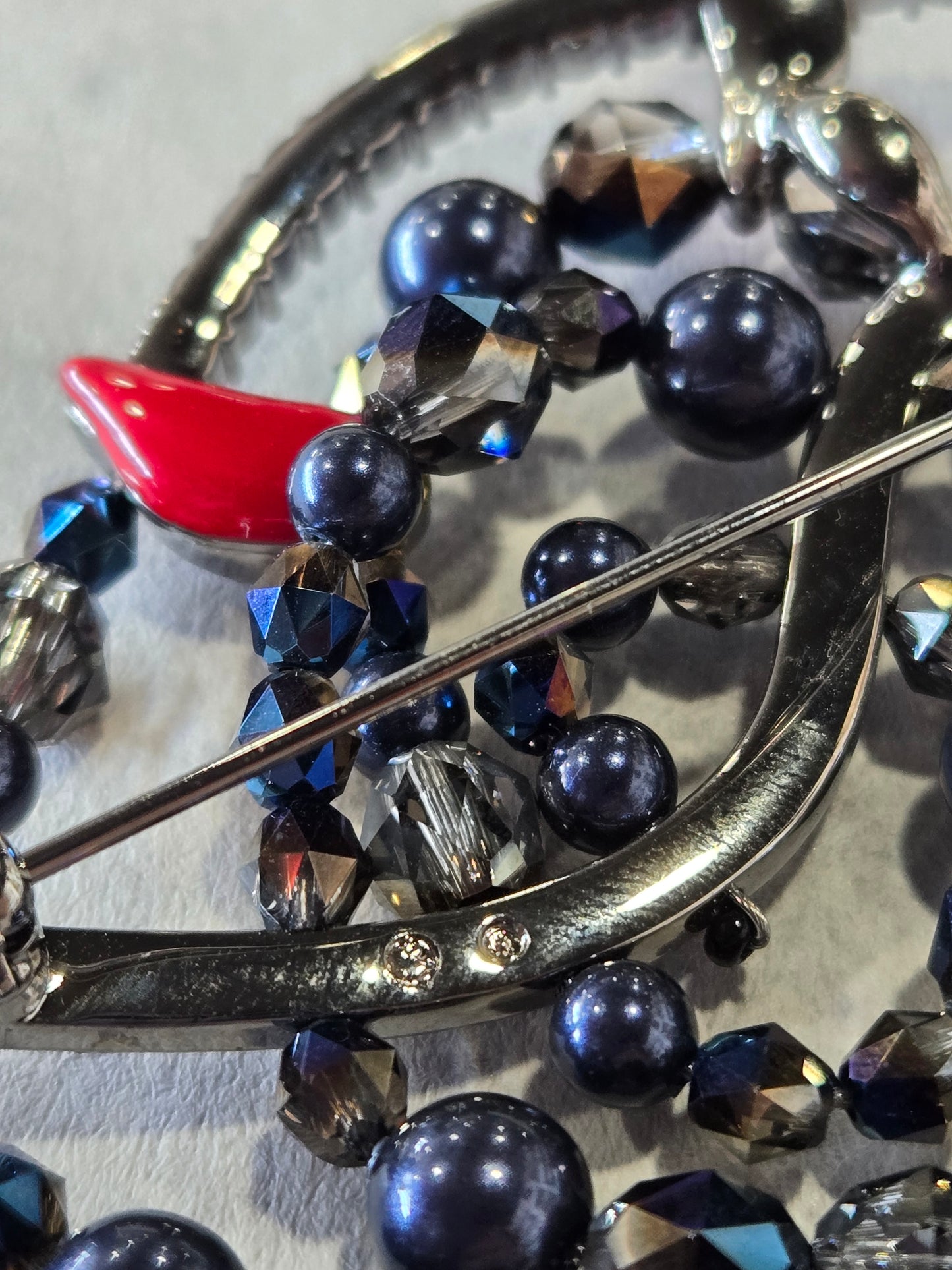 Swarovski Gun Metal Multi-Tone Bead & Crystal Brooch