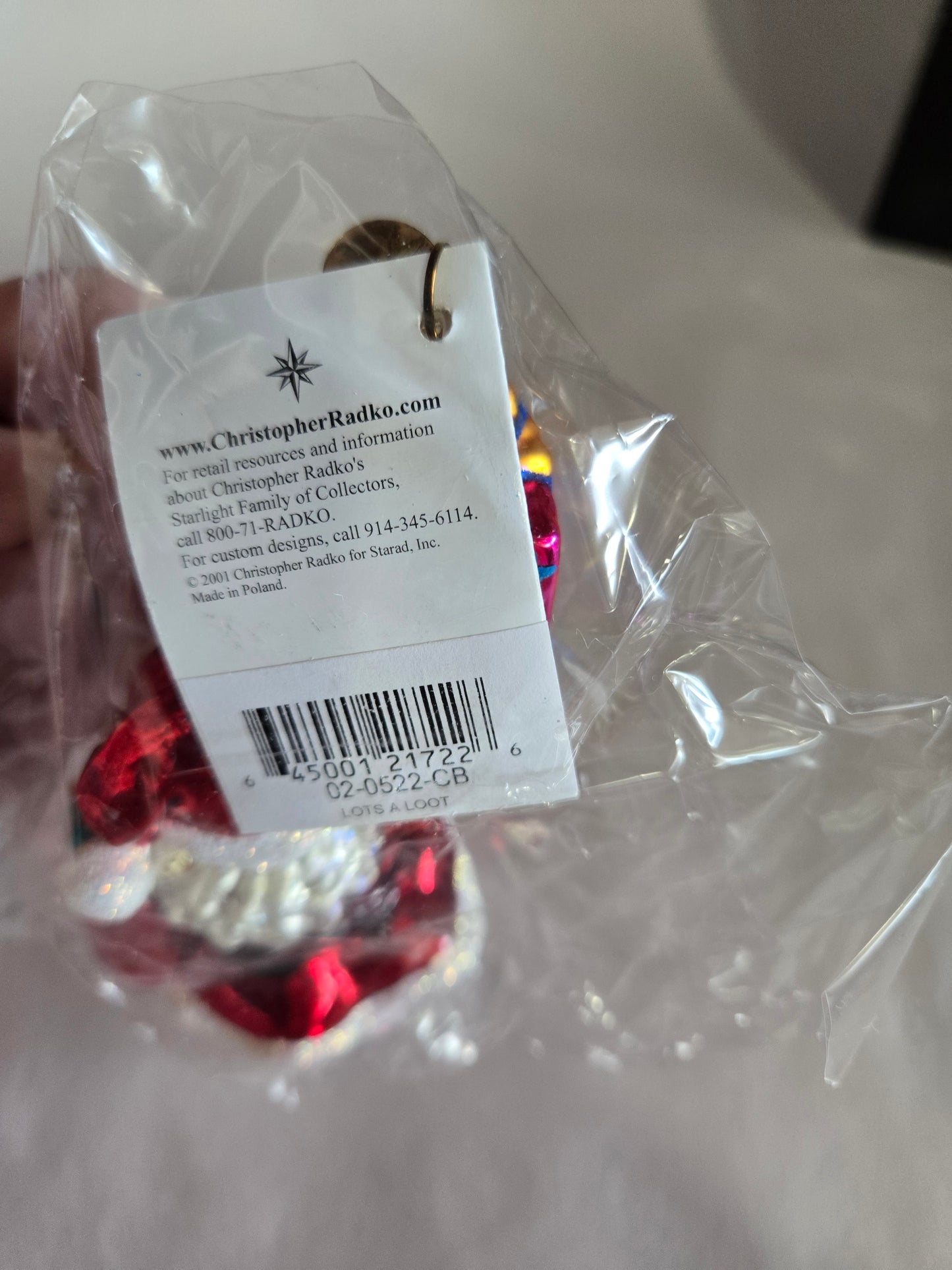 Christopher Radko "Lots of Loot" Santa Ornament