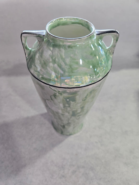 Vintage Fraureuth Green Porcelain Vase Made in Germany