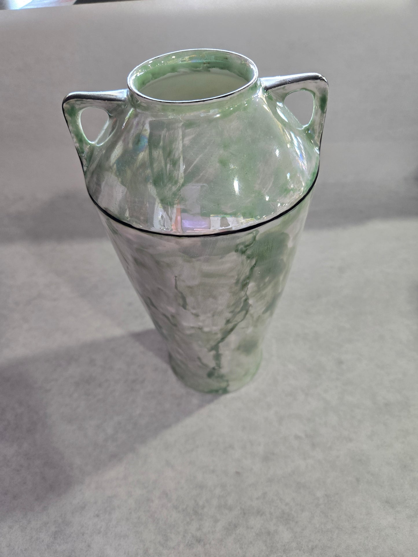 Vintage Fraureuth Green Porcelain Vase Made in Germany