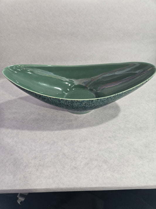 Vintage USA Speckled Swoop Bowl- Turquoise