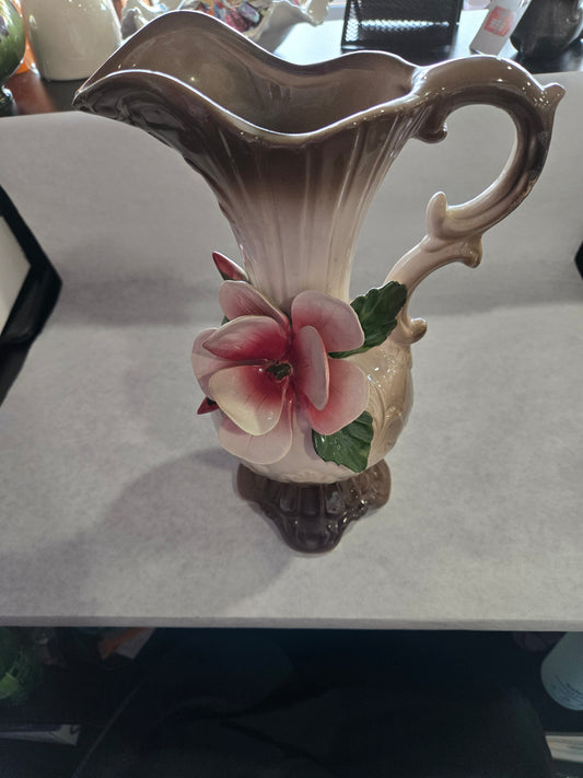 Vintage Italian Capodimonte Pitcher/Vase with Flower