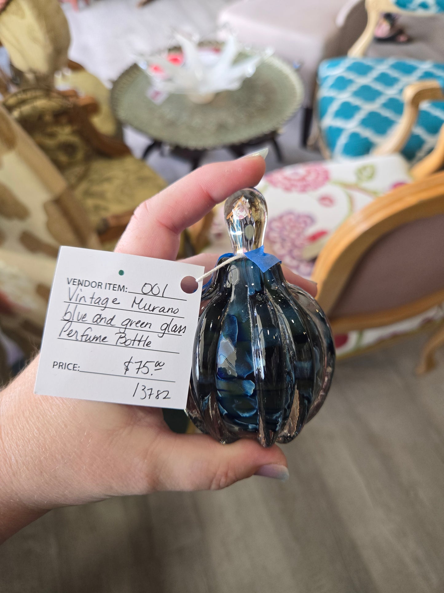 Vintage signed Murano glass perfume bottle