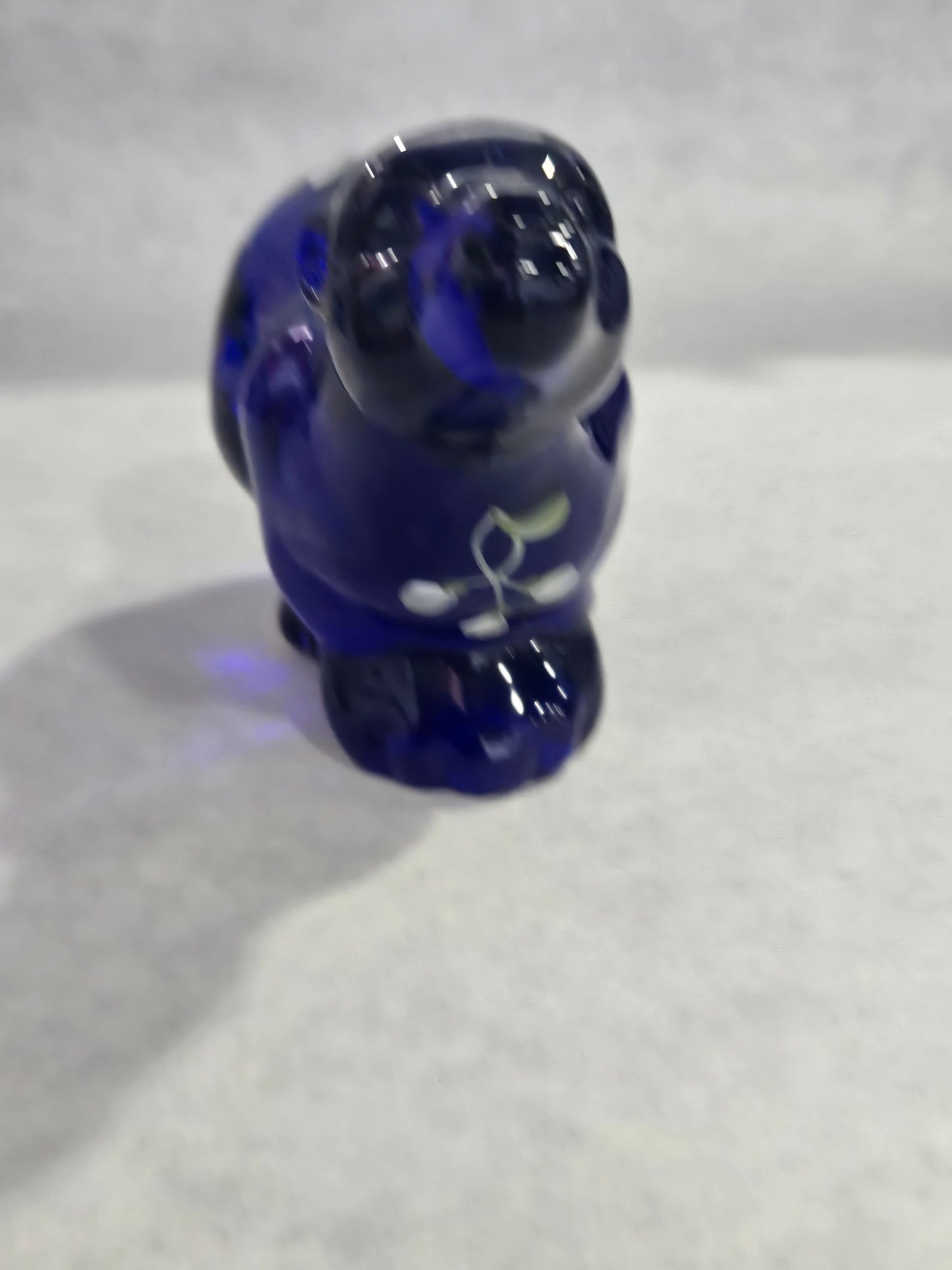 Vintage Fenton Serene Winter Cobalt Polar Bear- Signed