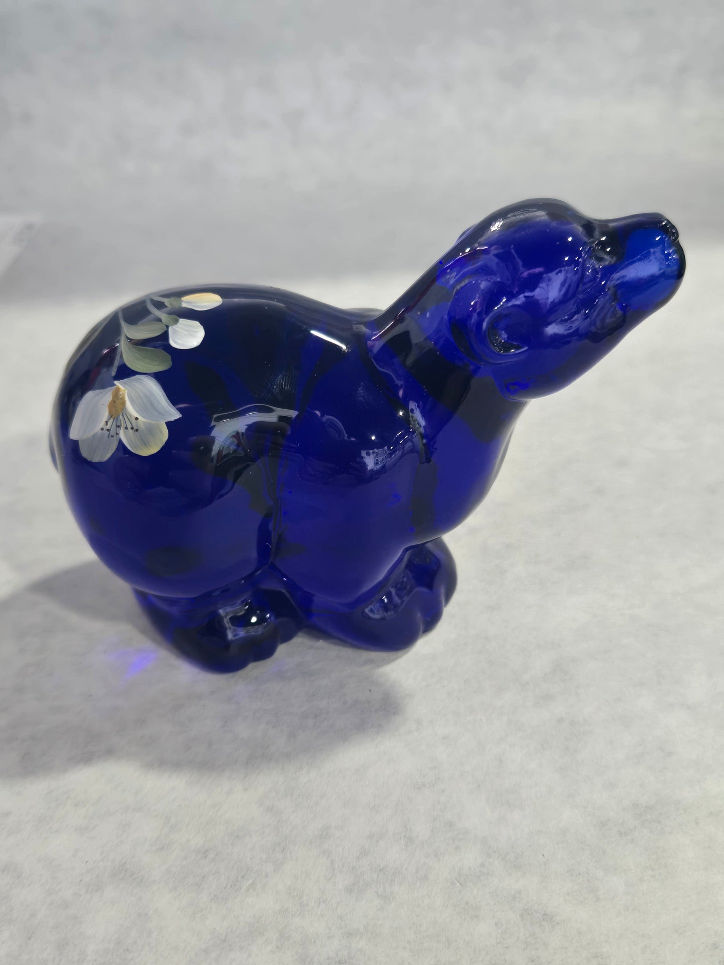 Vintage Fenton Serene Winter Cobalt Polar Bear- Signed