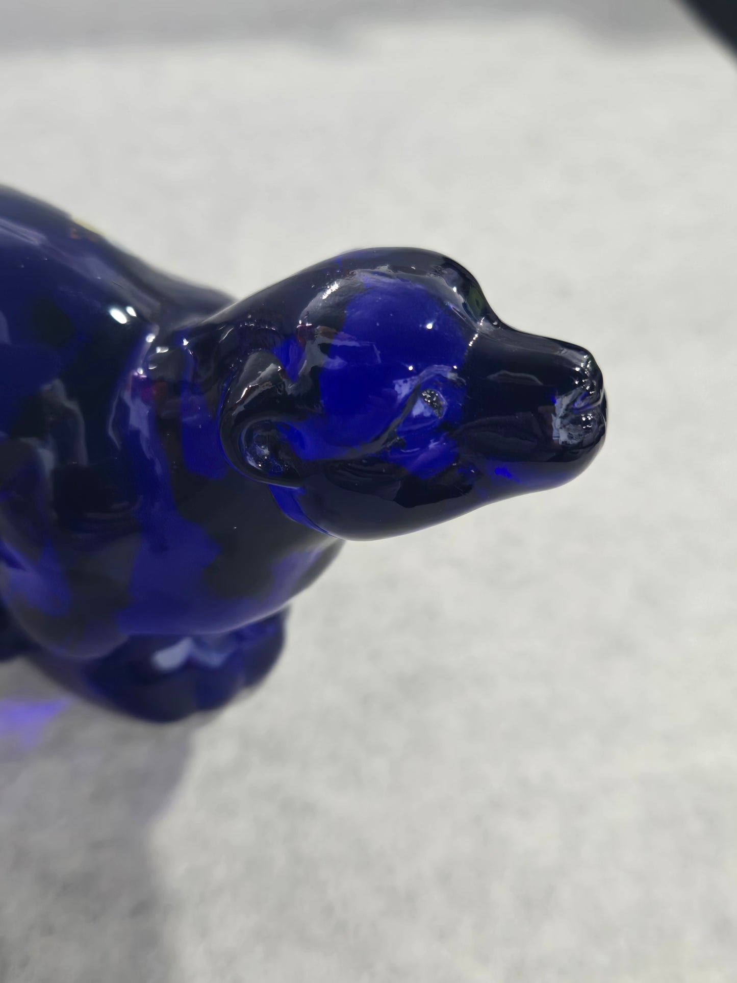 Vintage Fenton Serene Winter Cobalt Polar Bear- Signed