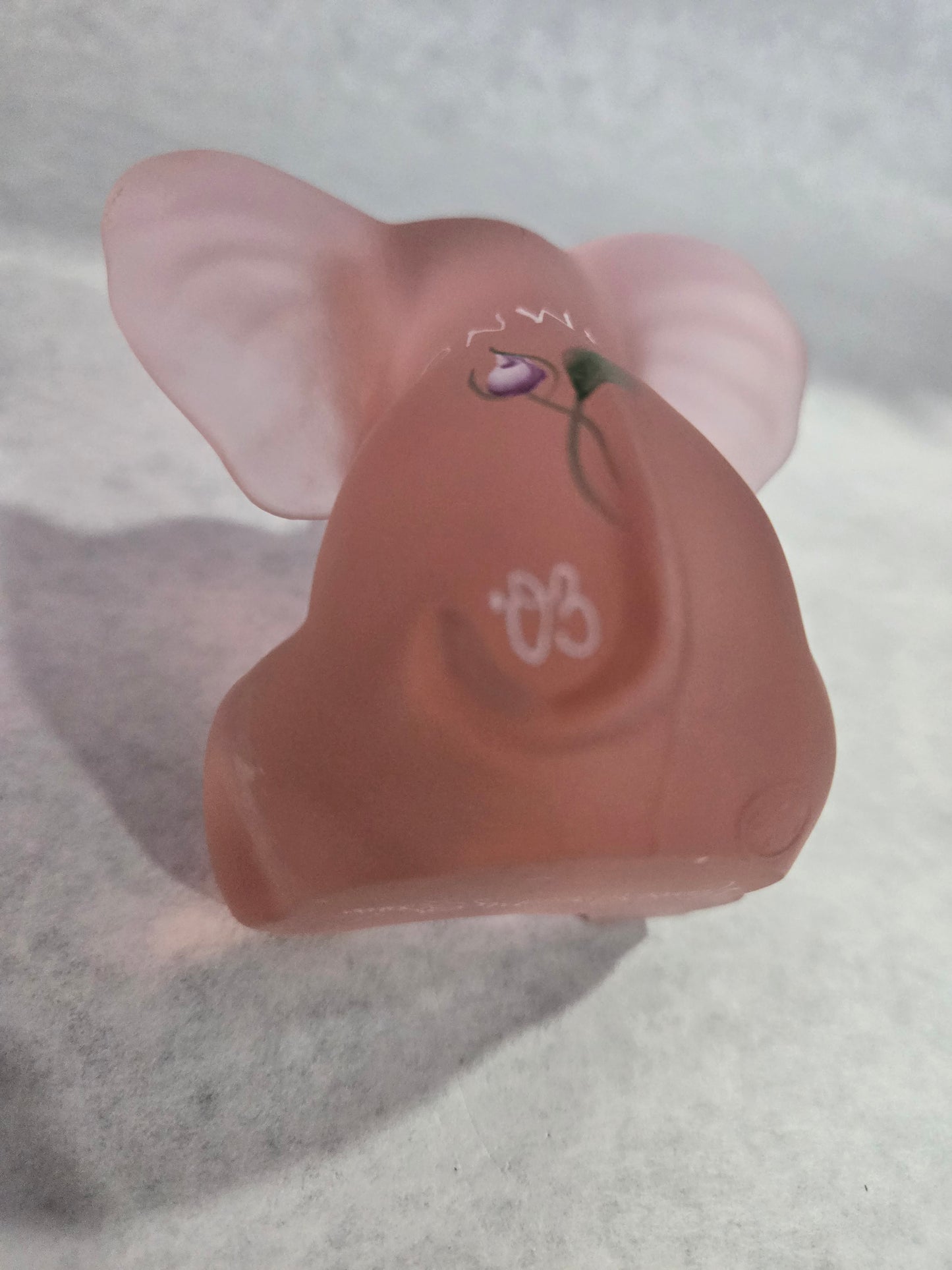 Vintage Fenton Satin Pink Glass Elephant PNWFA