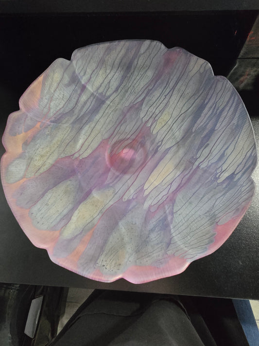 Vintage Rueven Art Glass Cake Stand