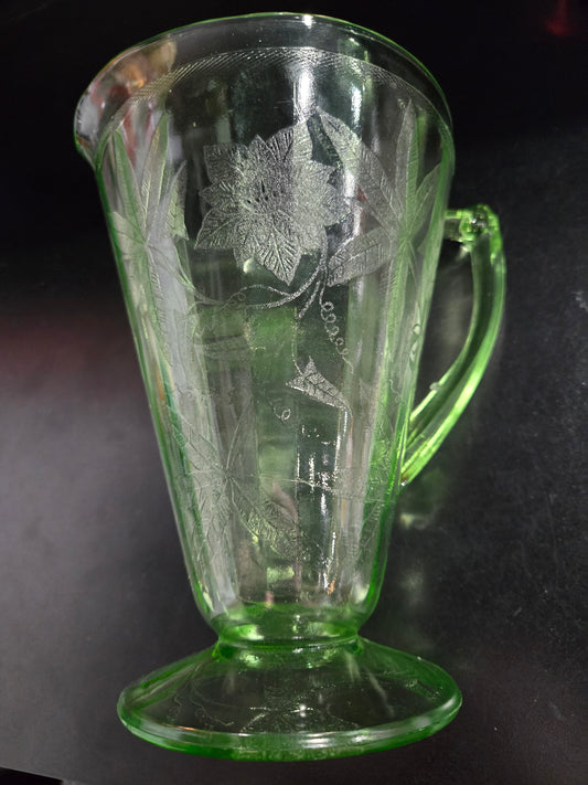 Jeanette glass Uranium glass Pitcher