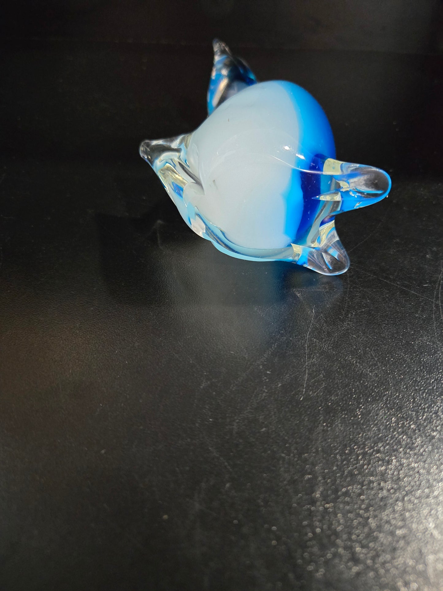 Vintage Blue & Clear Murano Cat figure