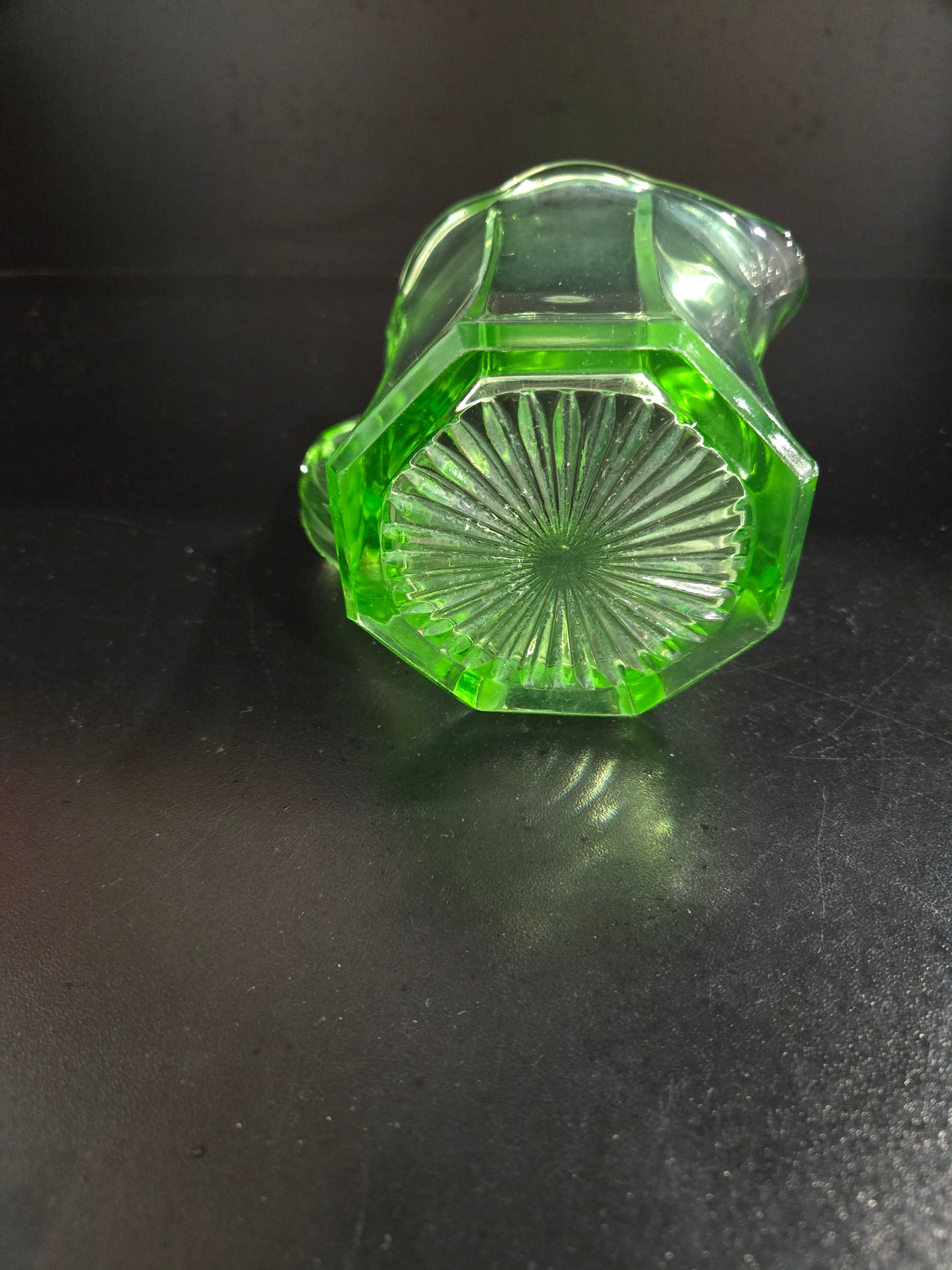 Glowing Uranium glass creamer