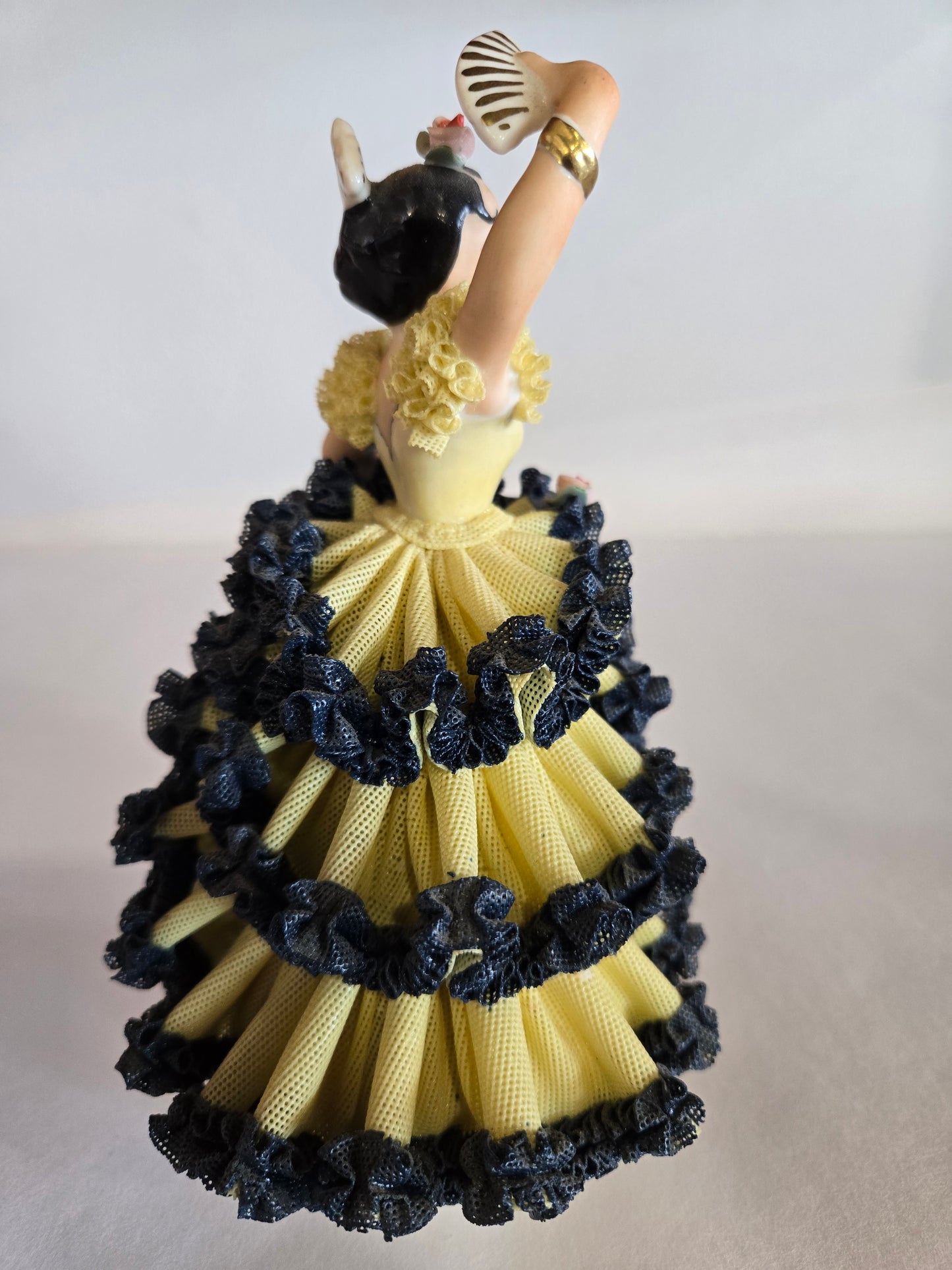 Vintage Dresden Flamenco Dancer- Yellow Tulle Dress