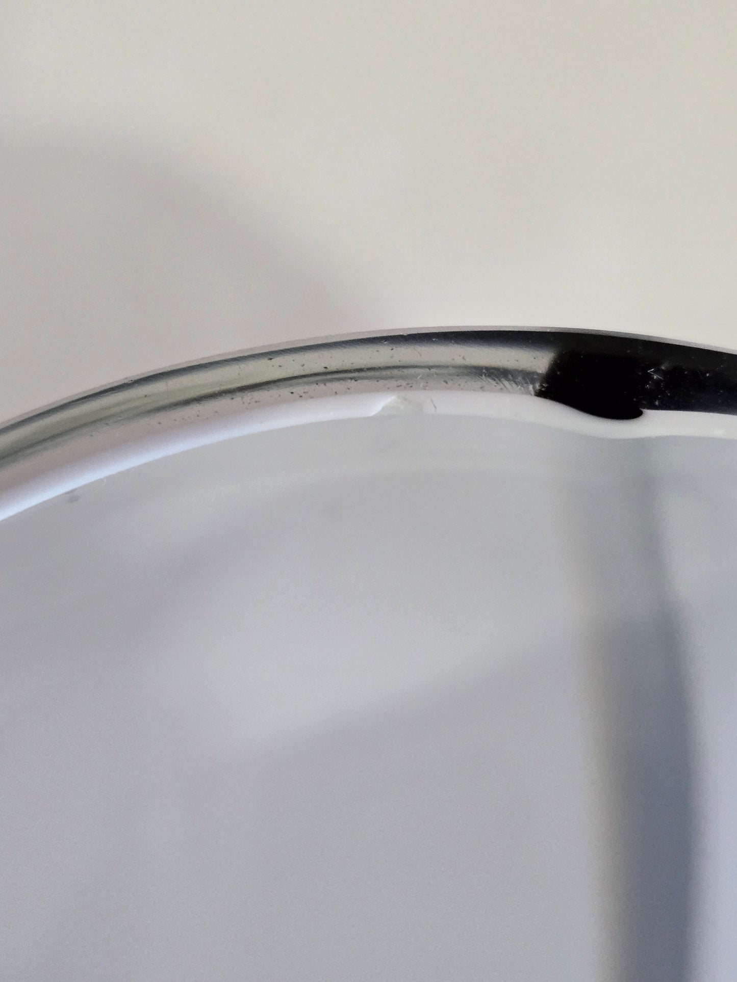 Vintage White Glass with Brown Swirl Vase 9"