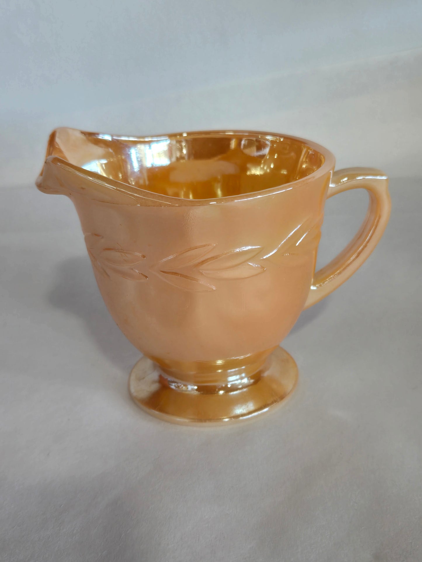 Vintage Fire king peach lusterware creamer