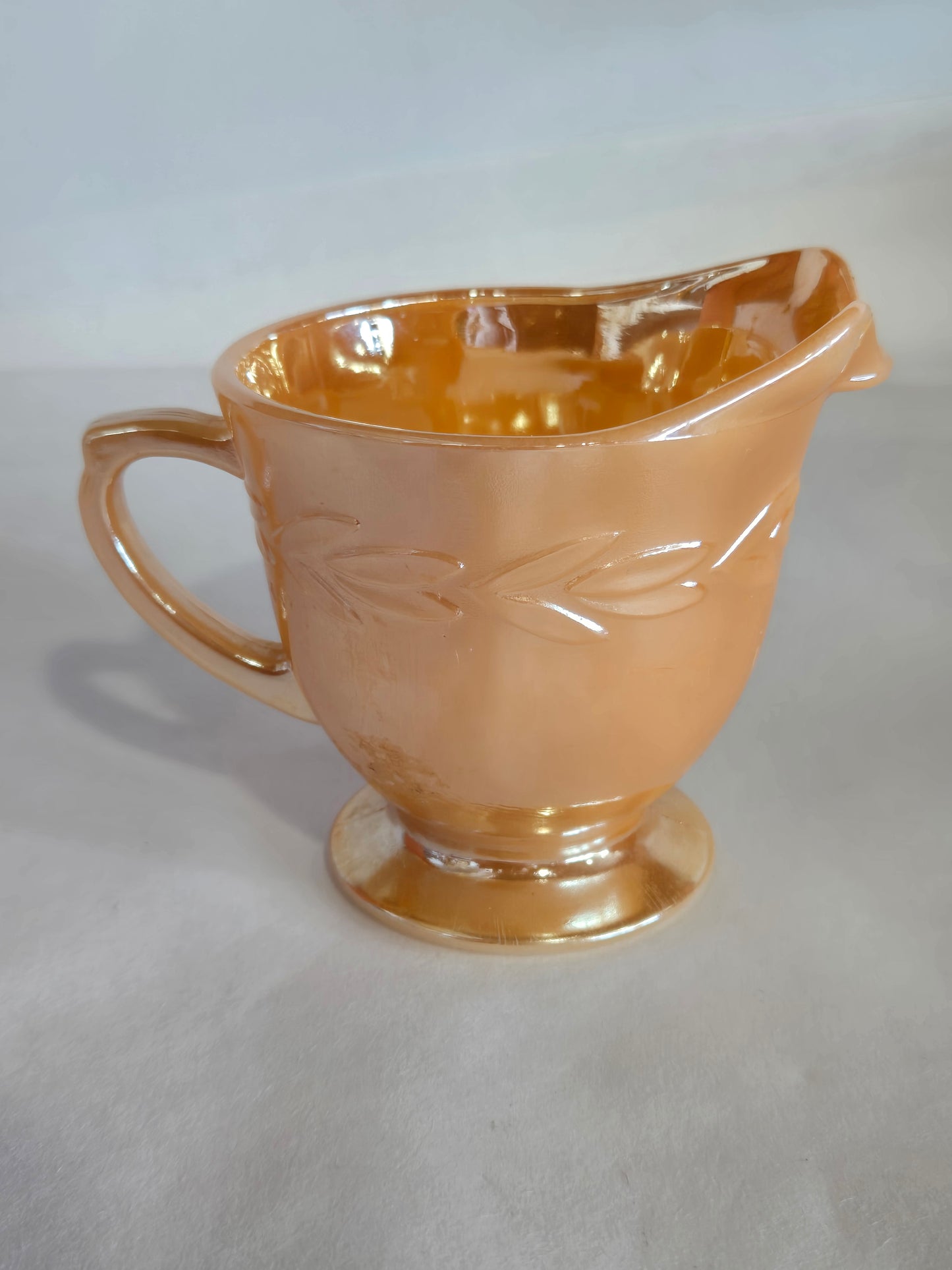 Vintage Fire king peach lusterware creamer