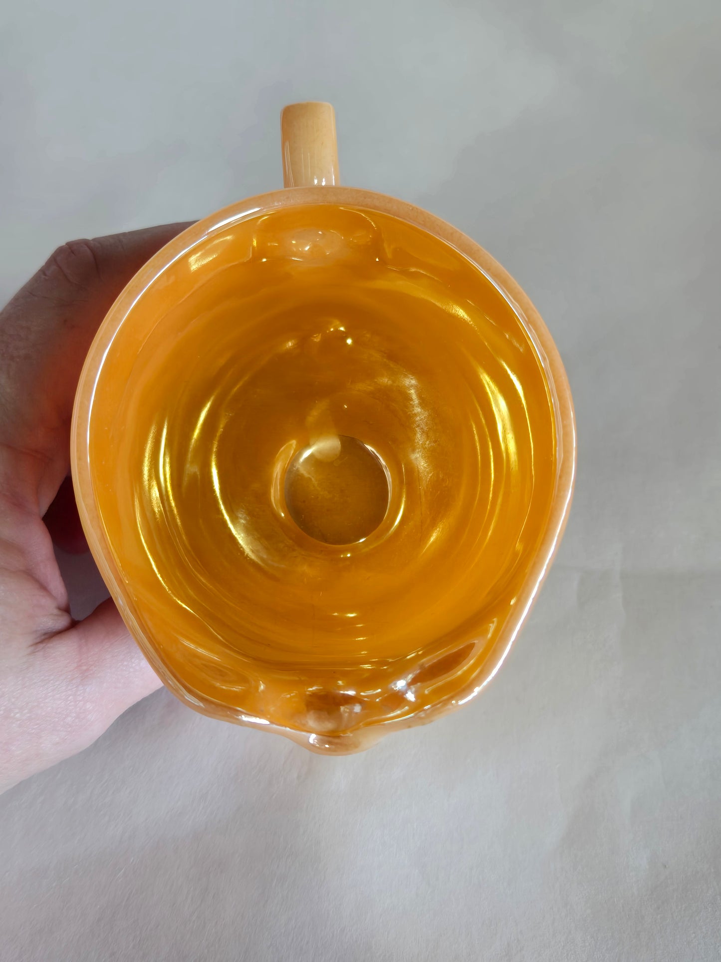 Vintage Fire king peach lusterware creamer