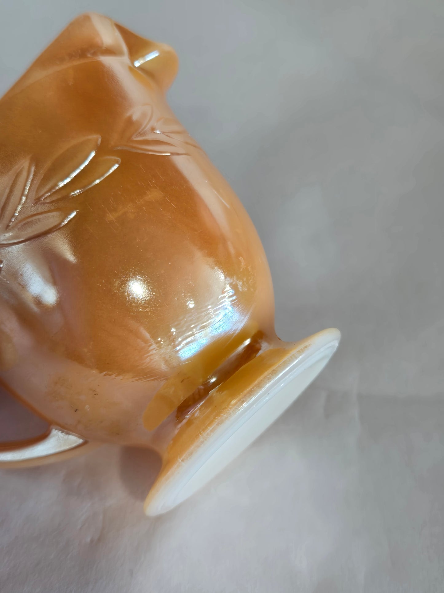 Vintage Fire king peach lusterware creamer