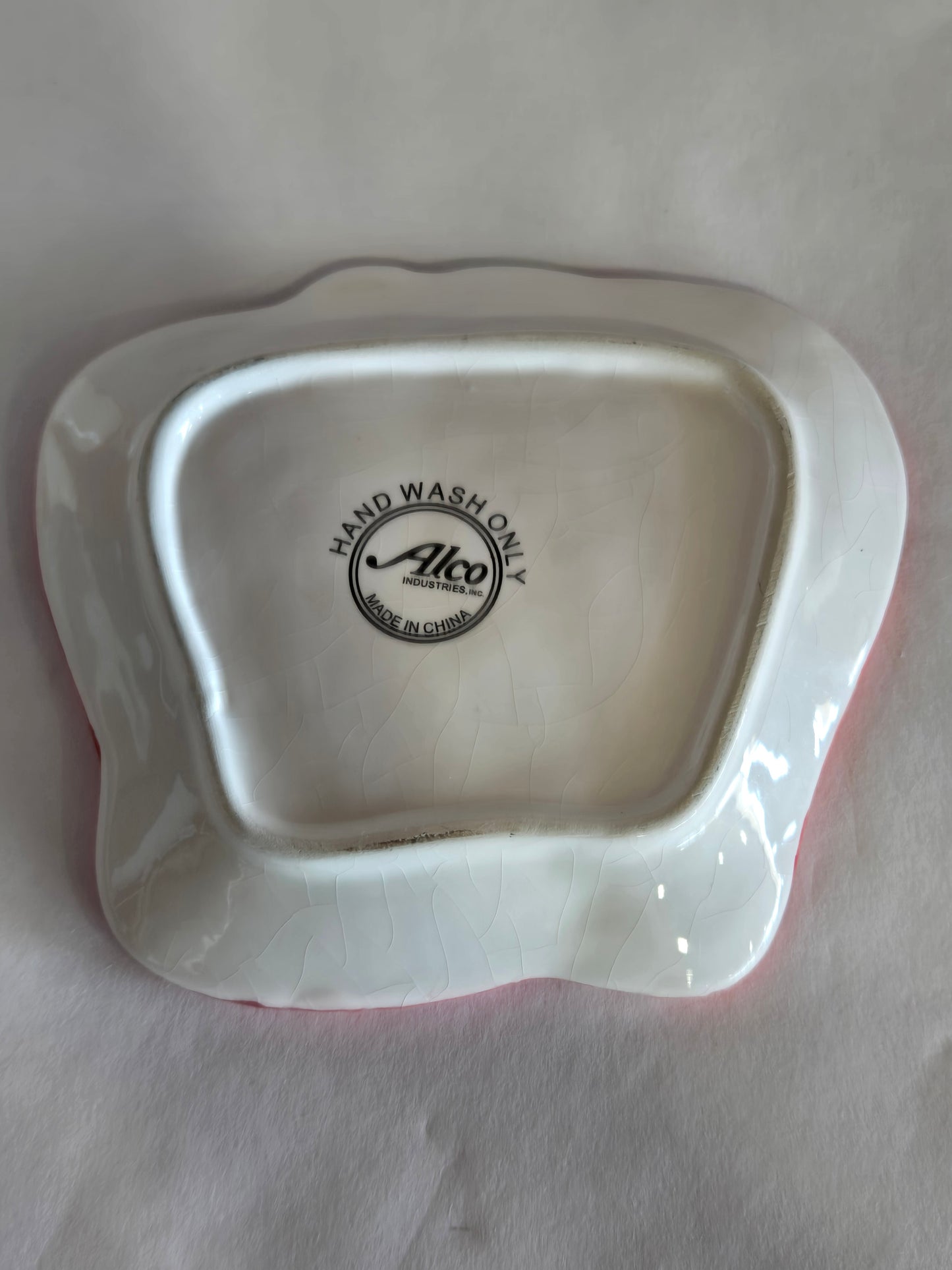 ceramic salt and pepper apple slices set on matching tray