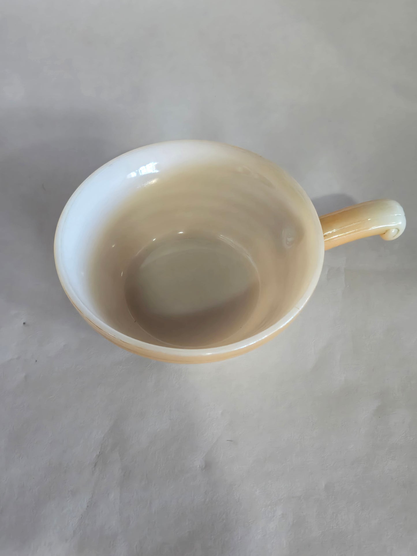 Vintage Fire King Peach Luster Beehive Handle Soup Bowl