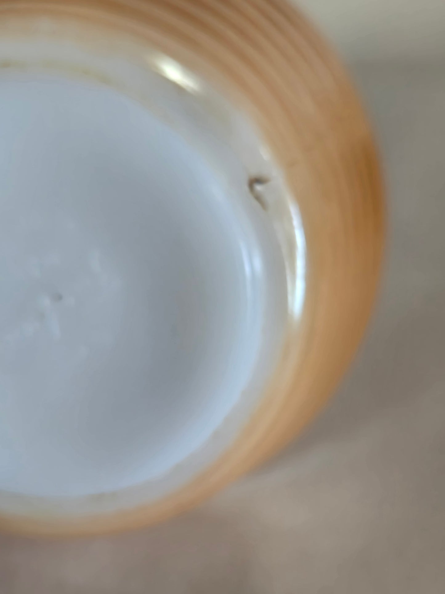 Vintage Fire King Peach Luster Beehive Handle Soup Bowl