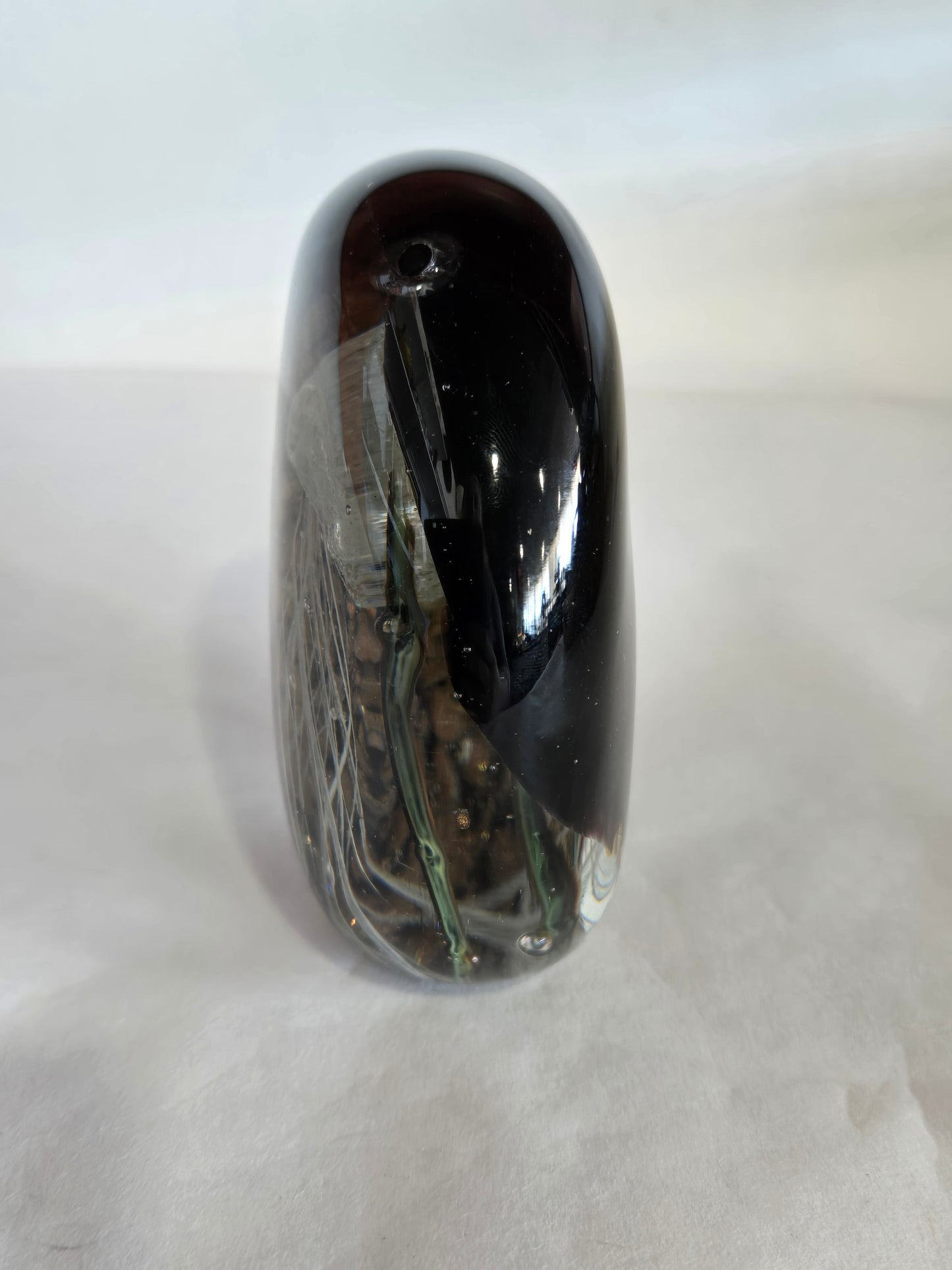 Glass Paperweight w/ Encased Jellyfish Design