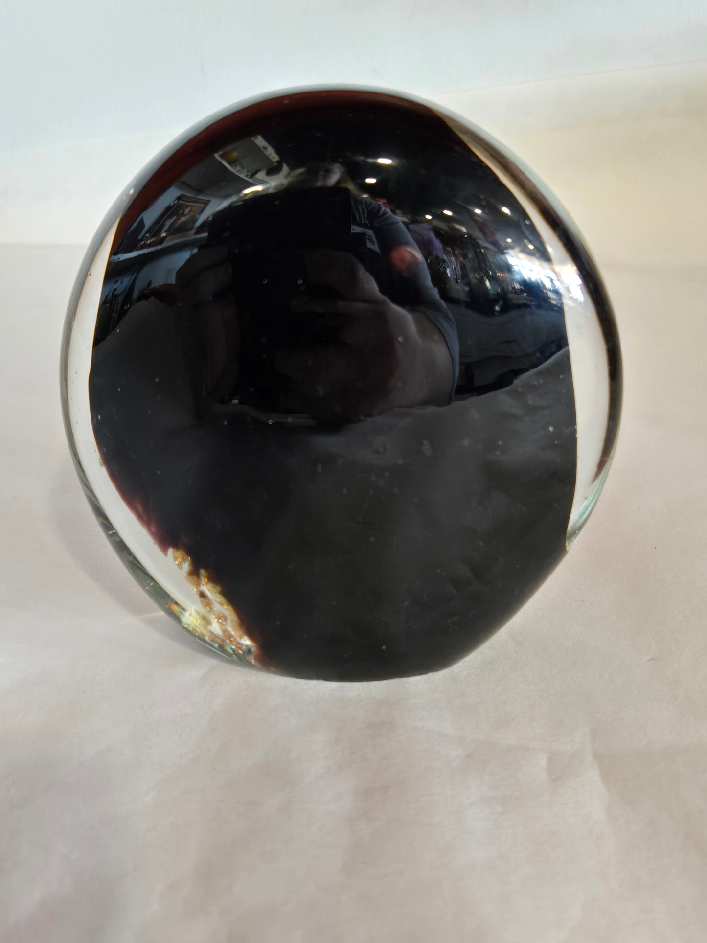 Glass Paperweight w/ Encased Jellyfish Design