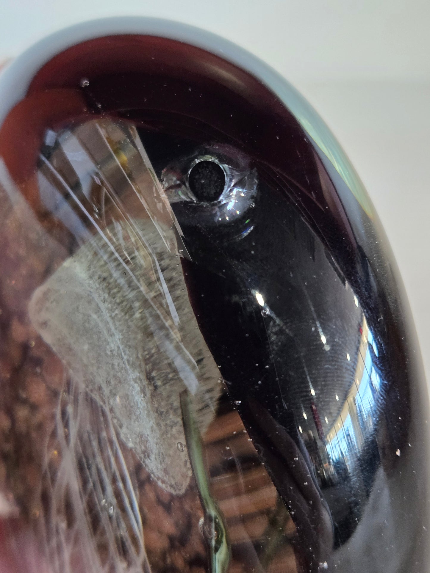 Glass Paperweight w/ Encased Jellyfish Design