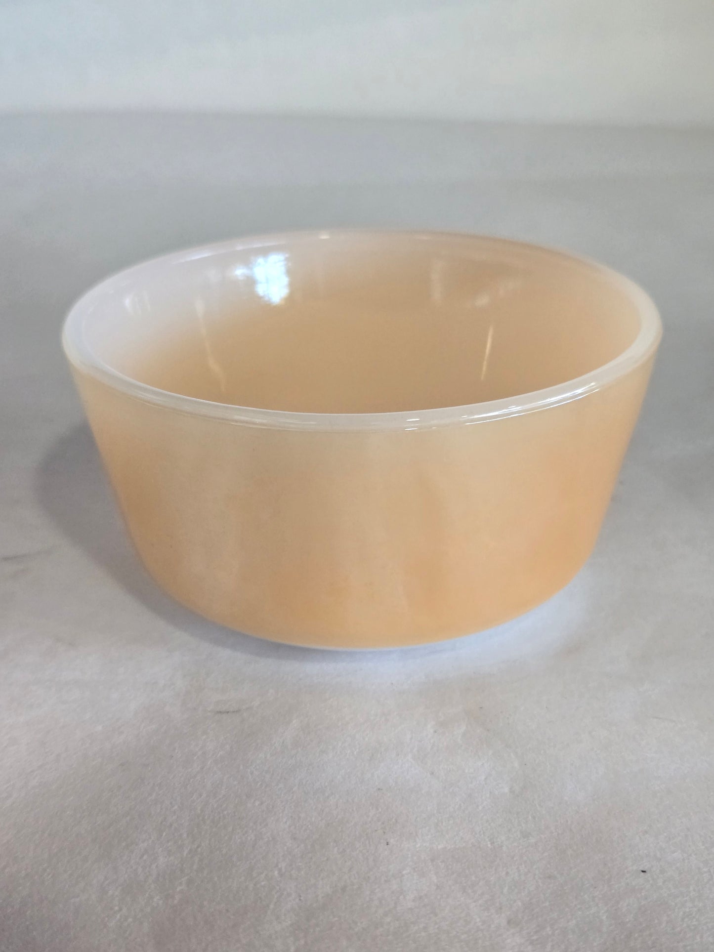 Vintage Fireking Peach luster custard bowl