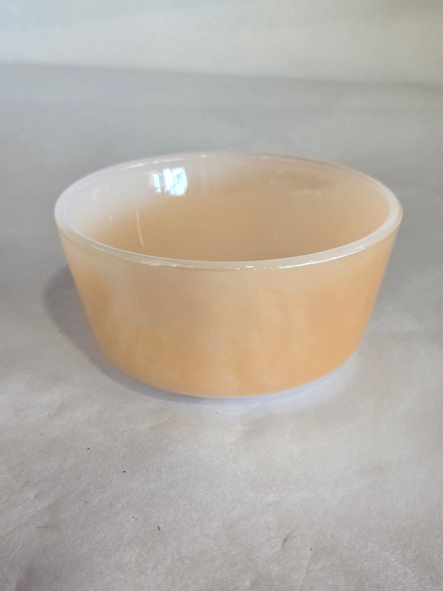Vintage Fire king Peach luster custard bowl